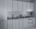 Modern White Kitchen Design Medium Modello 3D