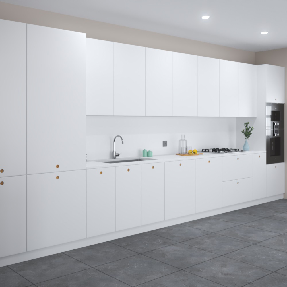 Modern White Kitchen Design Big 3D-Modell