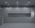 Modern White Kitchen Design Big 3d model