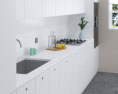 Modern White Kitchen Design Big 3d model