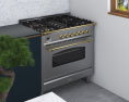 Modern Black And Wooden Kitchen Design Small 3D模型
