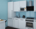 Traditional Kitchen White And Blue Design Small 3D 모델 