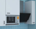 Traditional Kitchen White And Blue Design Small 3D模型