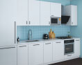 Traditional Kitchen White And Blue Design Medium 3D 모델 