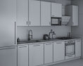 Traditional Kitchen White And Blue Design Medium Modelo 3D
