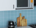 Traditional Kitchen White And Blue Design Medium Modelo 3d