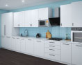 Traditional Kitchen White And Blue Design Big Modello 3D