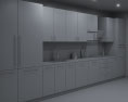 Traditional Kitchen White And Blue Design Big Modelo 3D
