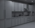 Traditional Kitchen White And Blue Design Big Modelo 3D