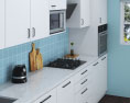 Traditional Kitchen White And Blue Design Big 3D模型