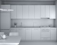Contemporary Blue Kitchen Design Medium 3D модель