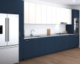 Contemporary Blue Kitchen Design Big Modèle 3d