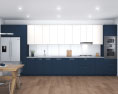 Contemporary Blue Kitchen Design Big Modelo 3d