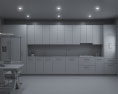 Contemporary Blue Kitchen Design Big 3Dモデル