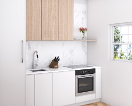 Scandinavian White Kitchen Design Small 3D-Modell