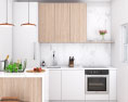 Scandinavian White Kitchen Design Small Modello 3D