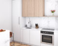Scandinavian White Kitchen Design Small Modelo 3d
