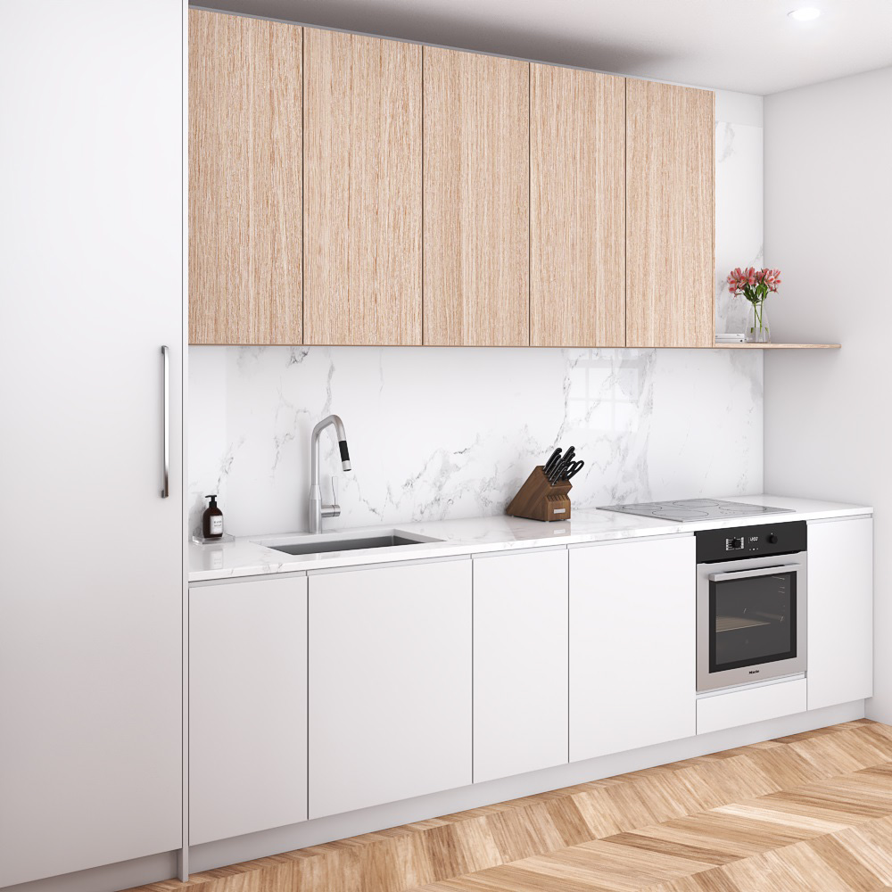 Scandinavian White Kitchen Design Medium 3D 모델 