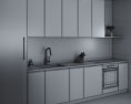 Scandinavian White Kitchen Design Medium 3d model