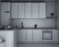 Scandinavian White Kitchen Design Medium 3d model