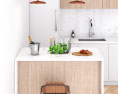 Scandinavian White Kitchen Design Medium 3D модель
