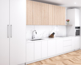 Scandinavian White Kitchen Design Big 3D模型