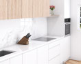 Scandinavian White Kitchen Design Big Modèle 3d