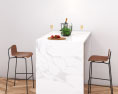 Scandinavian White Kitchen Design Big Modelo 3d