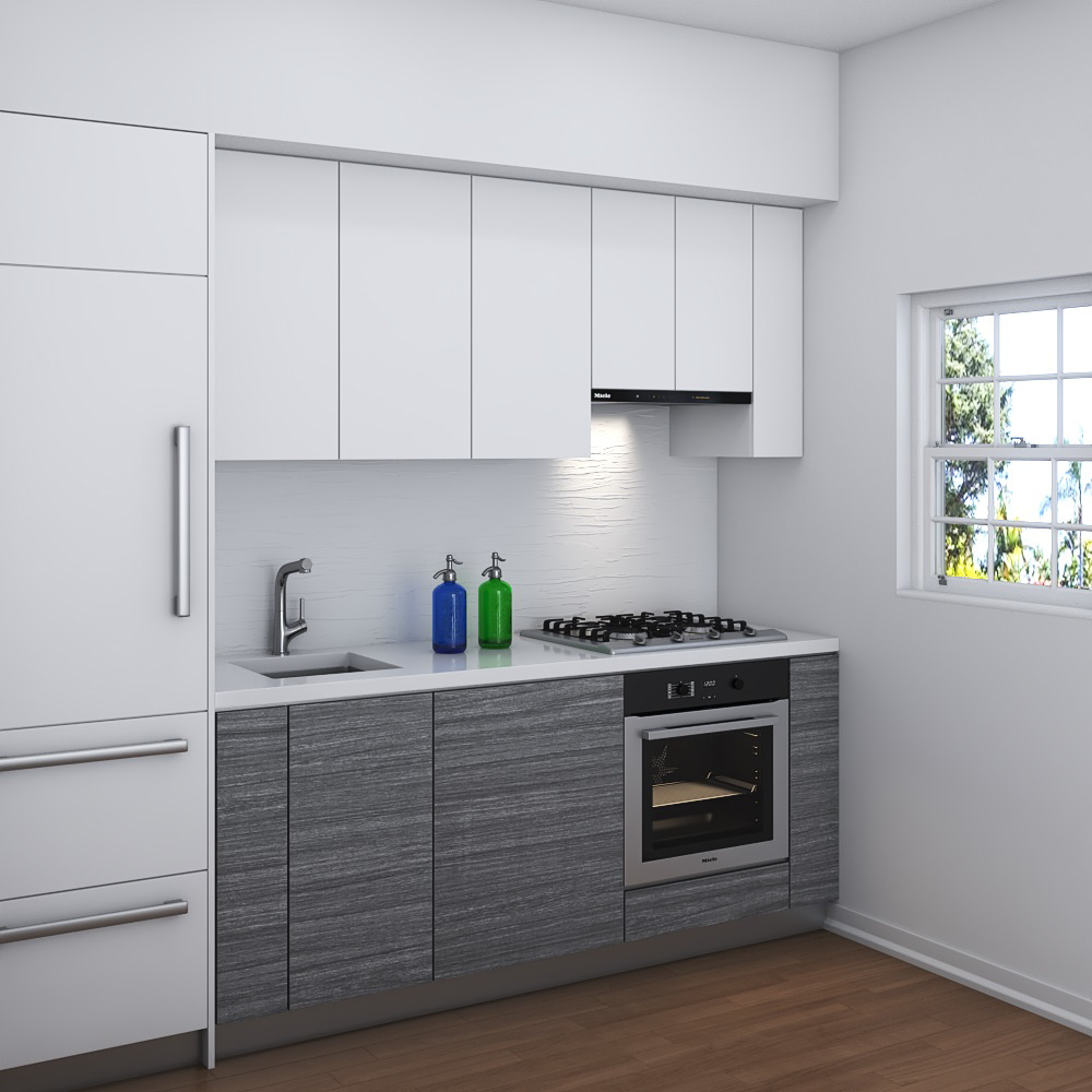 Contemporary Scandinavian Kitchen Design Small Modello 3D