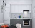 Contemporary Scandinavian Kitchen Design Small 3D 모델 