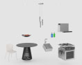 Contemporary Scandinavian Kitchen Design Small Modelo 3D