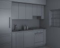 Contemporary Scandinavian Kitchen Design Small 3D-Modell