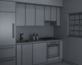Contemporary Scandinavian Kitchen Design Small 3D 모델 