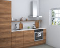 Wooden Country Kitchen Design Small 3d model