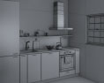Wooden Country Kitchen Design Small Modèle 3d