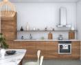 Wooden Country Kitchen Design Medium 3D 모델 