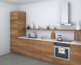 Wooden Country Kitchen Design Medium 3d model