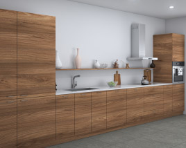 Wooden Country Kitchen Design Big Modèle 3D