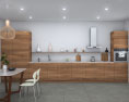 Wooden Country Kitchen Design Big 3d model