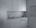 Contemporary City White Kitchen Design Small 3D 모델 