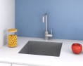 Contemporary City White Kitchen Design Small Modello 3D
