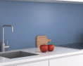 Contemporary City White Kitchen Design Small Modello 3D