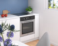 Contemporary City White Kitchen Design Small 3D модель