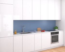 Contemporary City White Kitchen Design Medium 3D модель