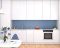 Contemporary City White Kitchen Design Medium Modello 3D