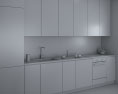Contemporary City White Kitchen Design Medium 3D模型