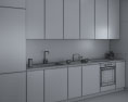 Contemporary City White Kitchen Design Medium Modèle 3d