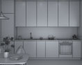 Contemporary City White Kitchen Design Medium 3D модель