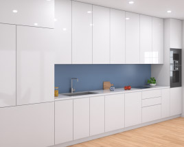 Contemporary City White Kitchen Design Big Modèle 3D