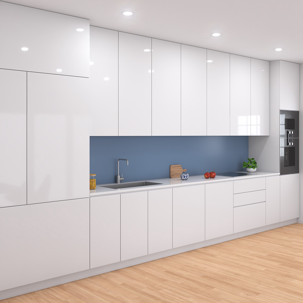 Contemporary City White Kitchen Design Big 3D 모델 
